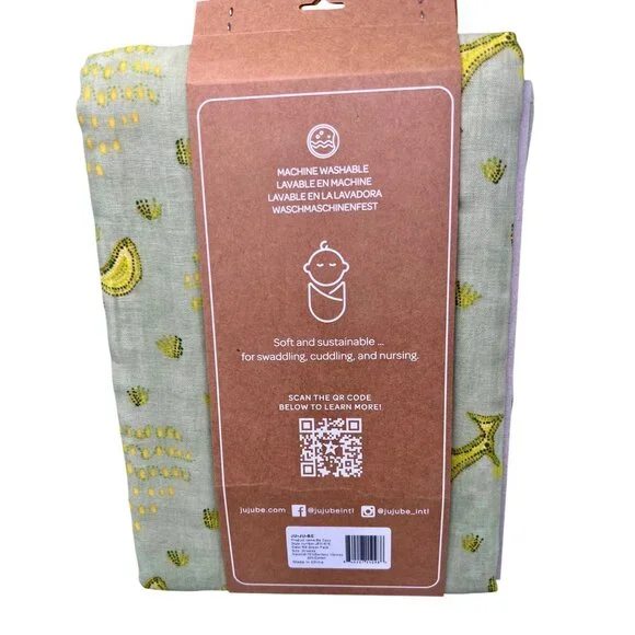 JuJuBe Be Cozy Organic Soft Swaddle Blanket Set Of 2 Woven Muslin - Picture 4 of 5